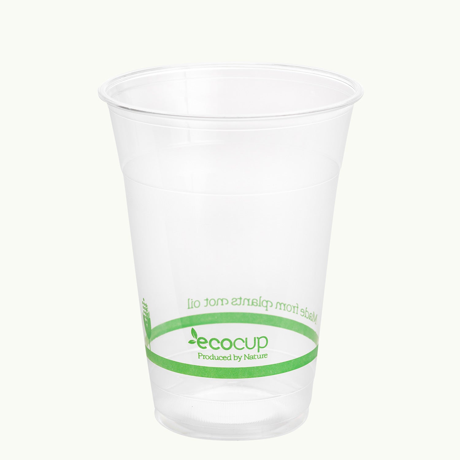 Ecoware bioplastic cup, variant green logo EcoCup.